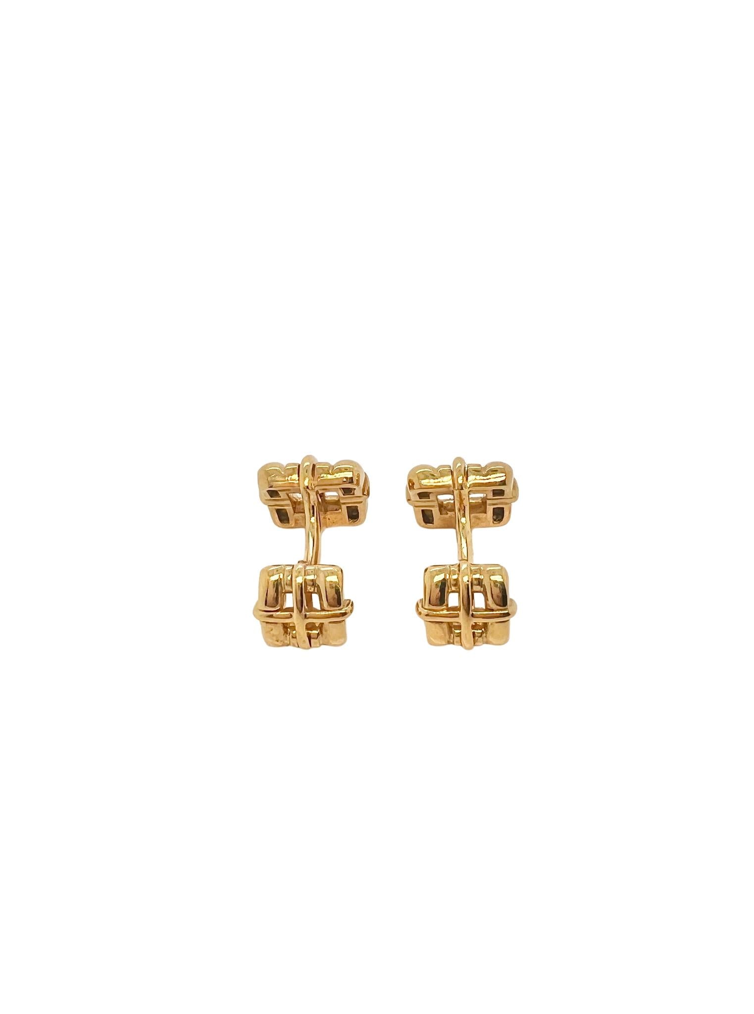 Tiffany & Co 18k Yellow Gold Biscayne Square Cufflinks