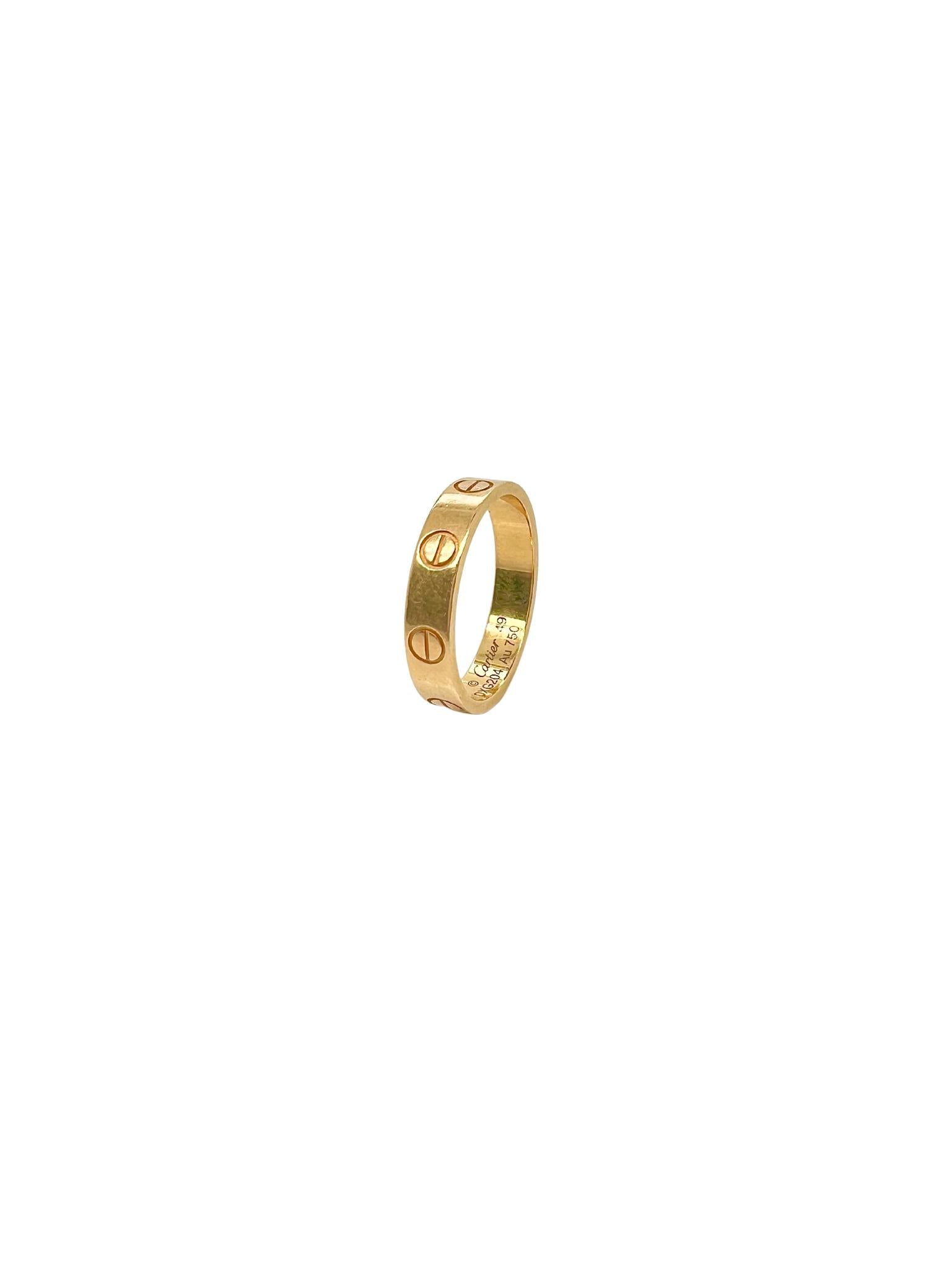 Cartier 18k Yellow Gold Love Band Ring