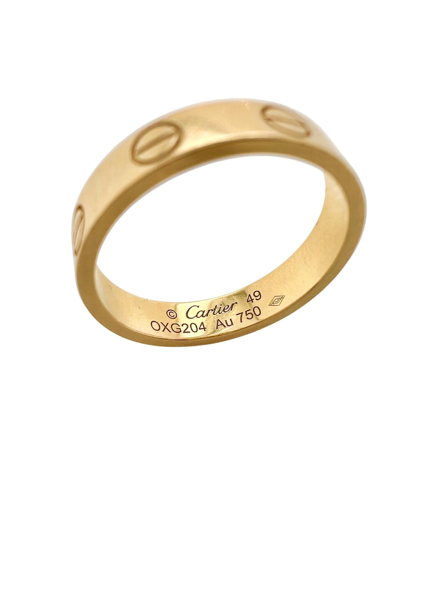 Cartier 18k Yellow Gold Love Band Ring