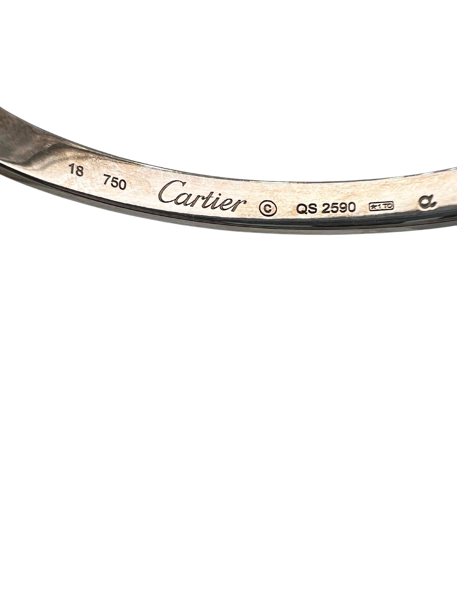 Cartier 18k White Gold Love Bangle Bracelet