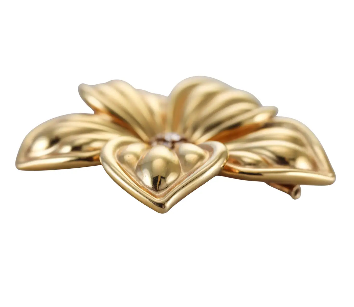 Van Cleef & Arpels Yellow Gold Diamond Large Flower Brooch