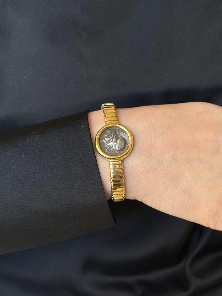 Bulgari Monete Ancient Coin Statere Corinto Yellow Gold Bracelet