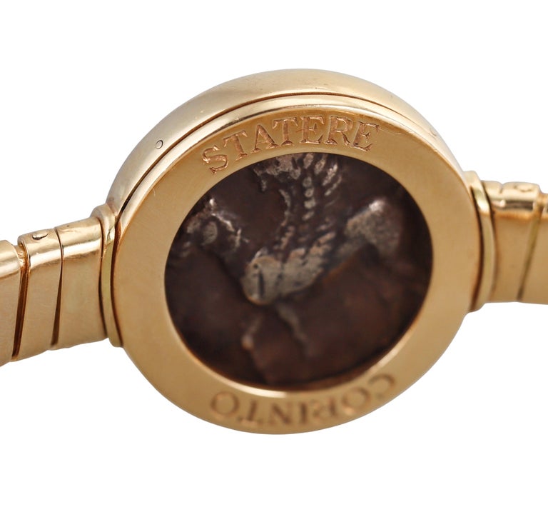 Bulgari Monete Ancient Coin Statere Corinto Yellow Gold Bracelet