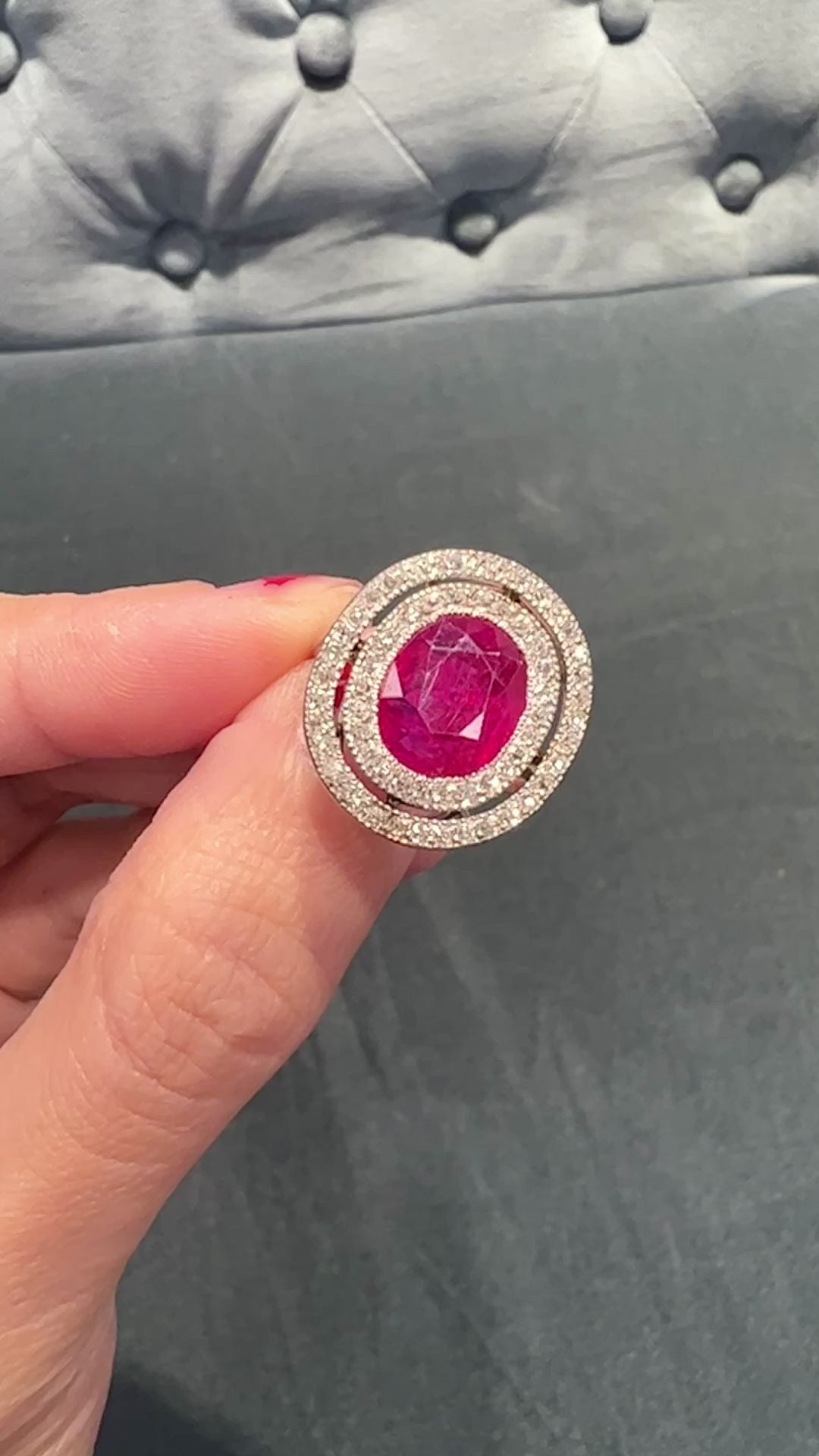 Art Deco Burma Ruby and Diamond Ring