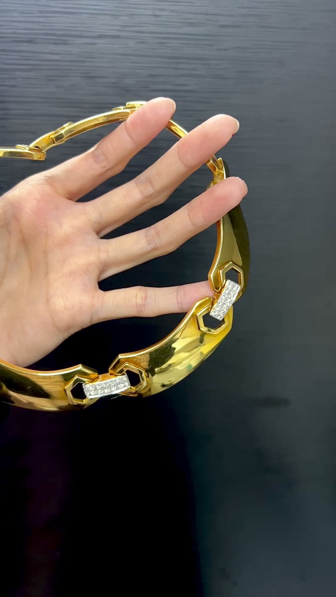 David Webb 18k Yellow Gold Diamond Necklace