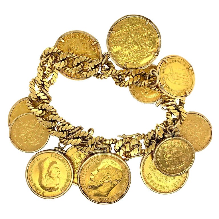 Van Cleef Arpels Vintage 18 Karat Gold Coin Bracelet
