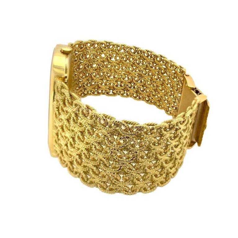 18 Karat Yellow Gold Malachite Diamond Wristwatch for Men