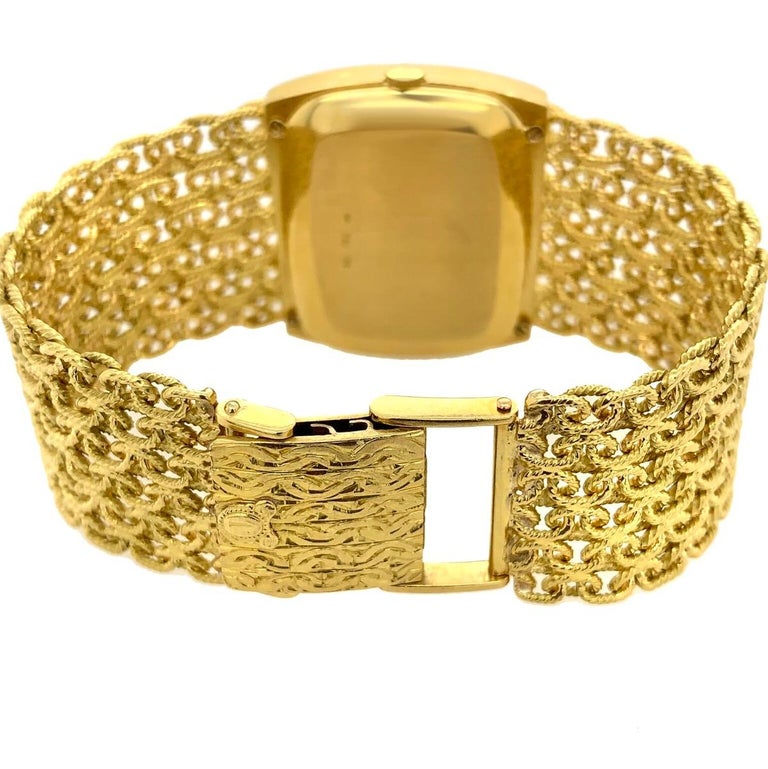 18 Karat Yellow Gold Malachite Diamond Wristwatch for Men
