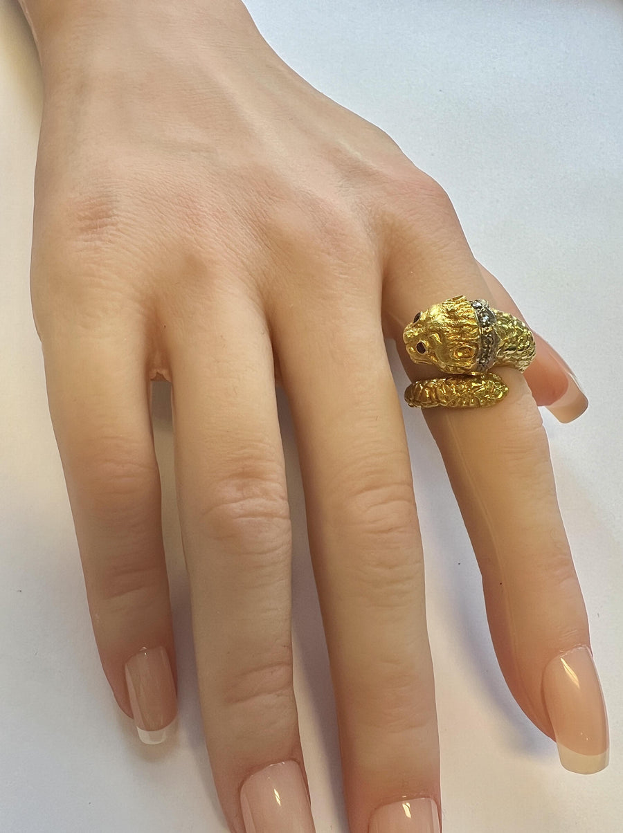 Lalaounis Greece Chimera Ruby Diamond Gold Ring