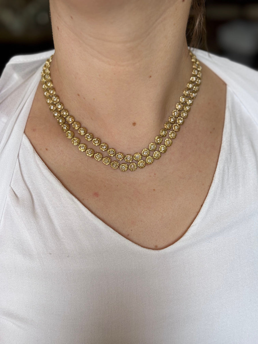 M. Gerard Yellow Gold Diamond Two Strand Necklace