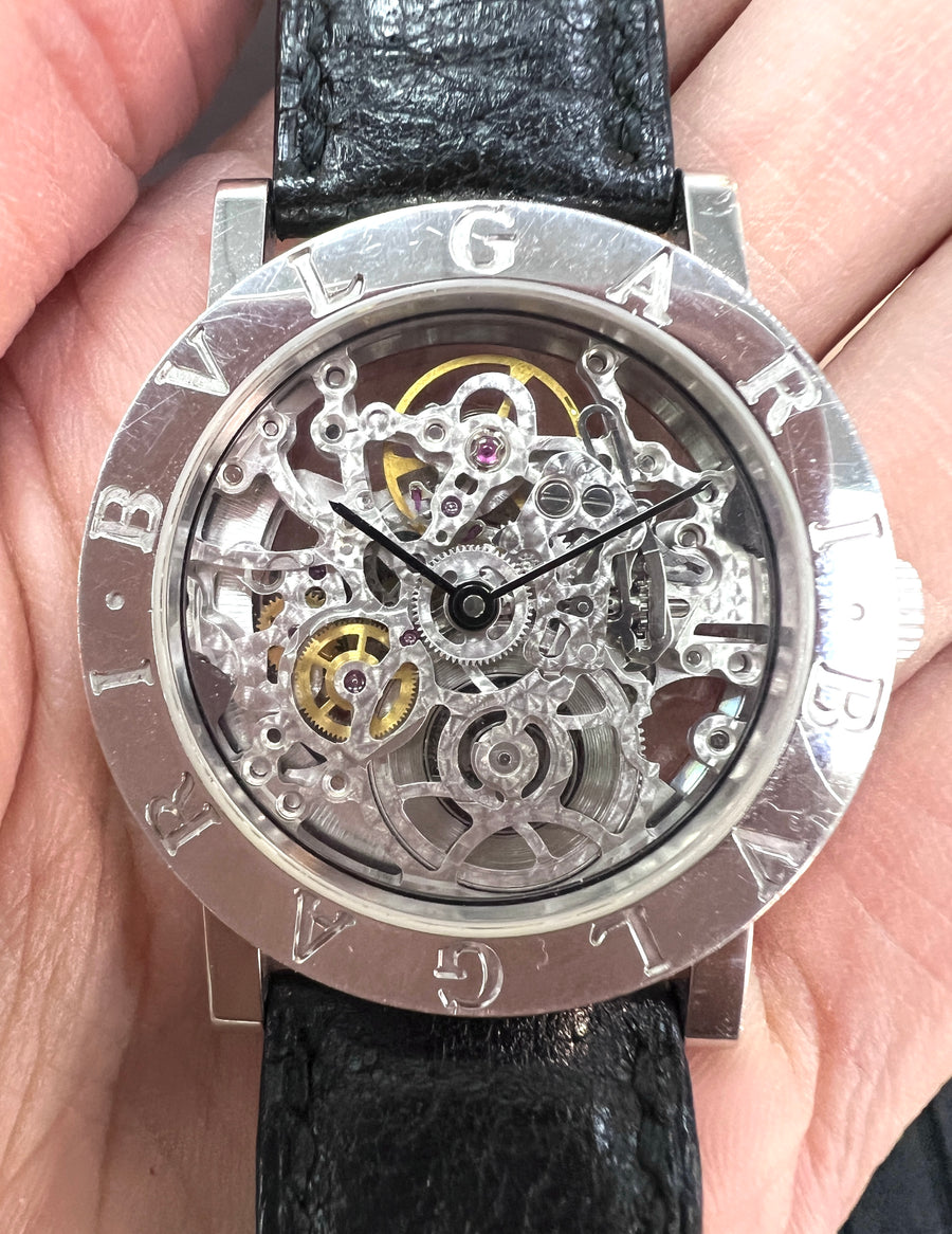 Bvlgari 18k White Gold Skeletonized Wristwatch