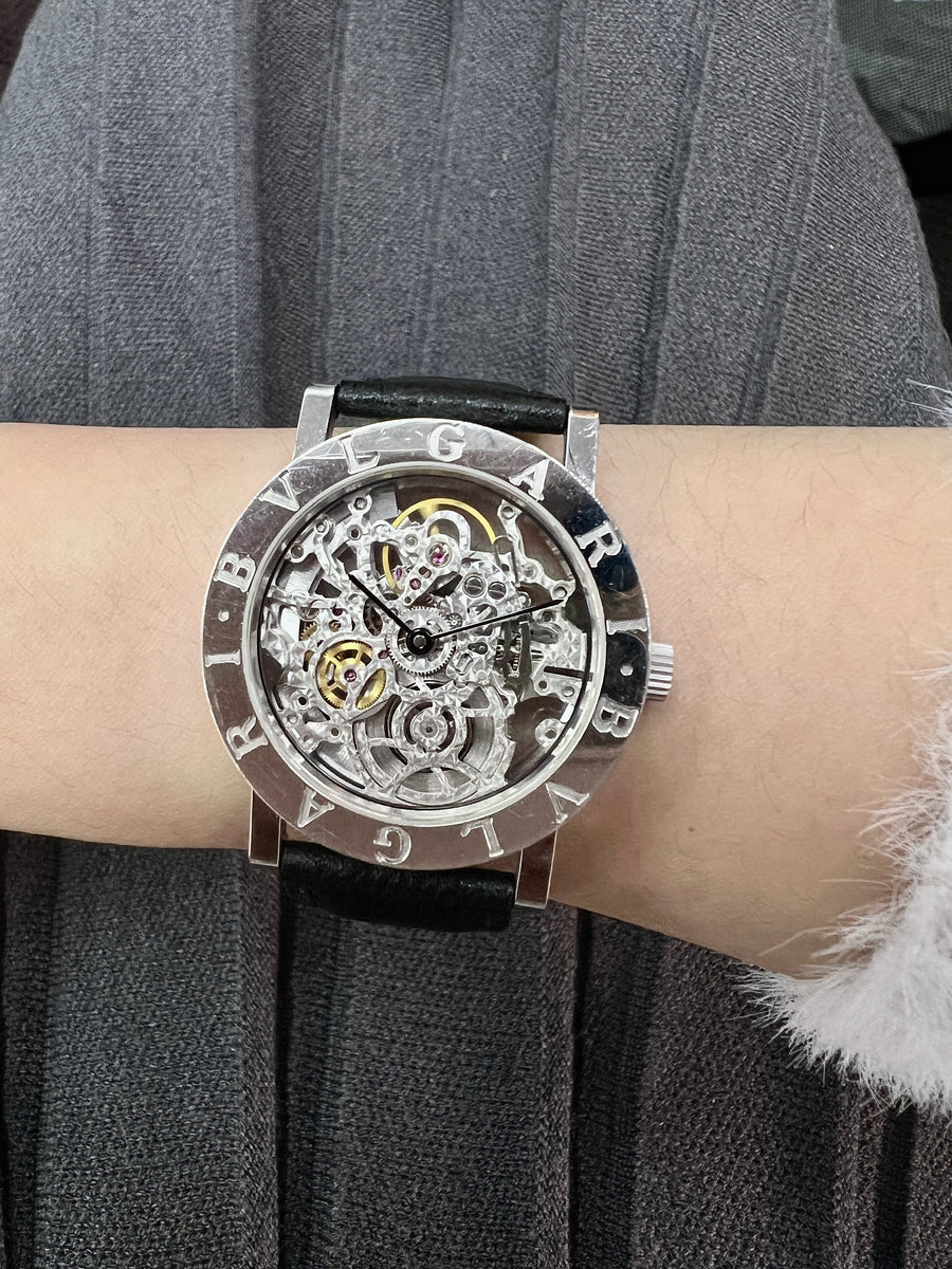 Bvlgari 18k White Gold Skeletonized Wristwatch