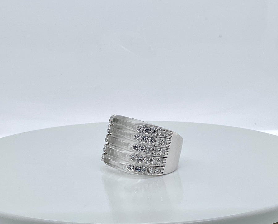 Valentin Magro Platinum, Rock Crystal and Diamond Ring