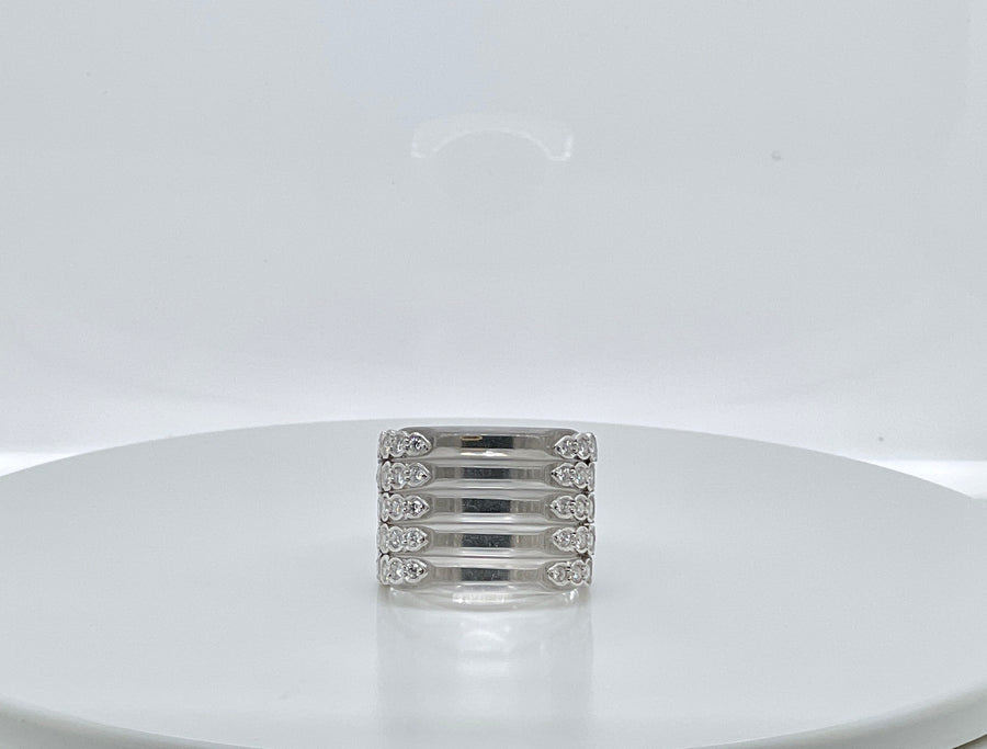 Valentin Magro Platinum, Rock Crystal and Diamond Ring