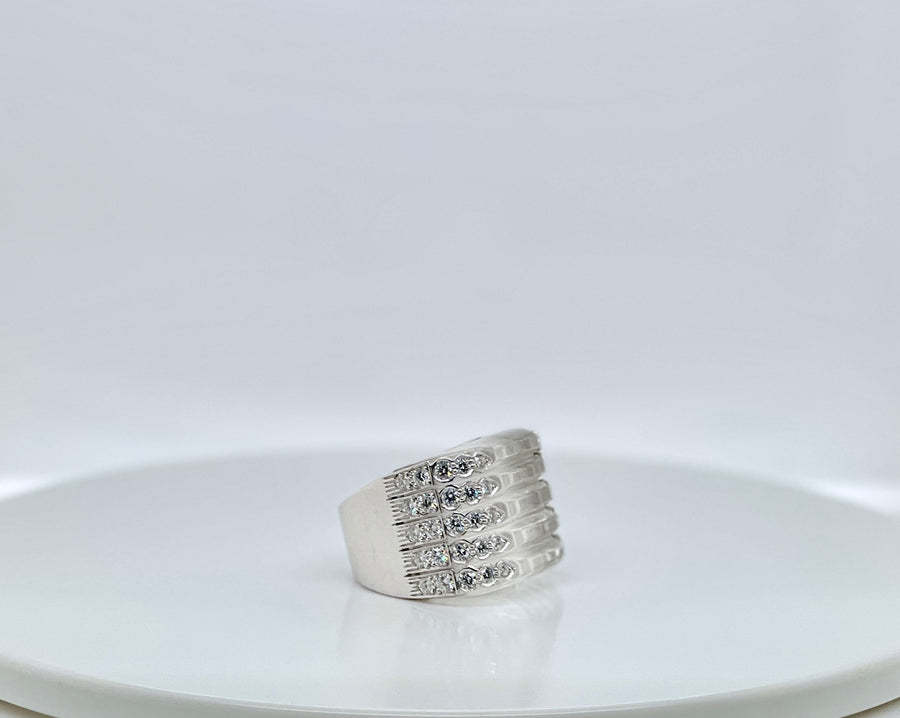 Valentin Magro Platinum, Rock Crystal and Diamond Ring