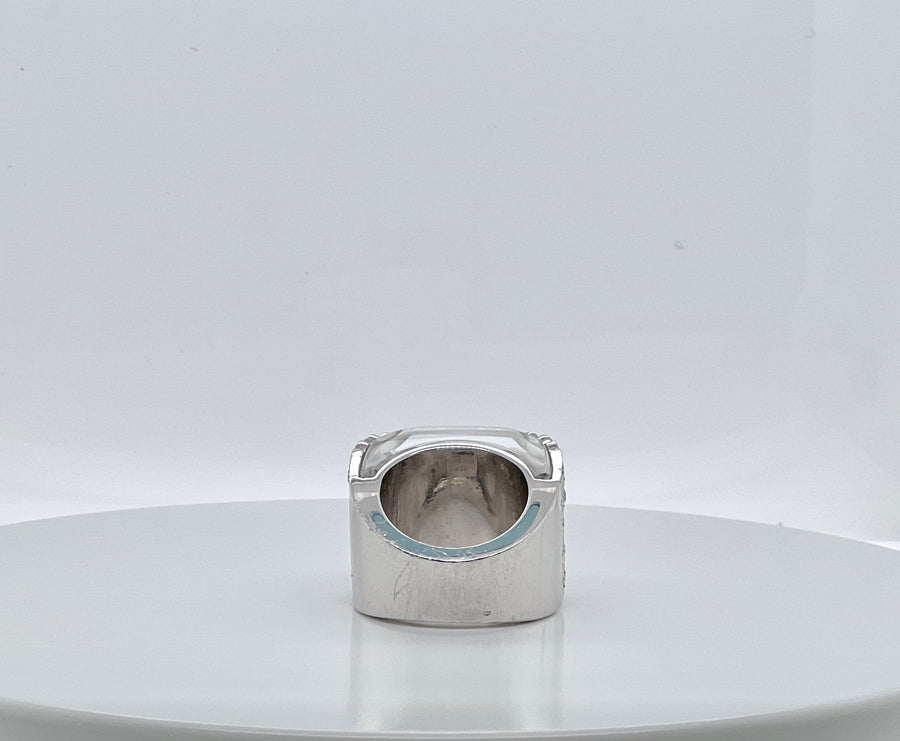 Valentin Magro Platinum, Rock Crystal and Diamond Ring