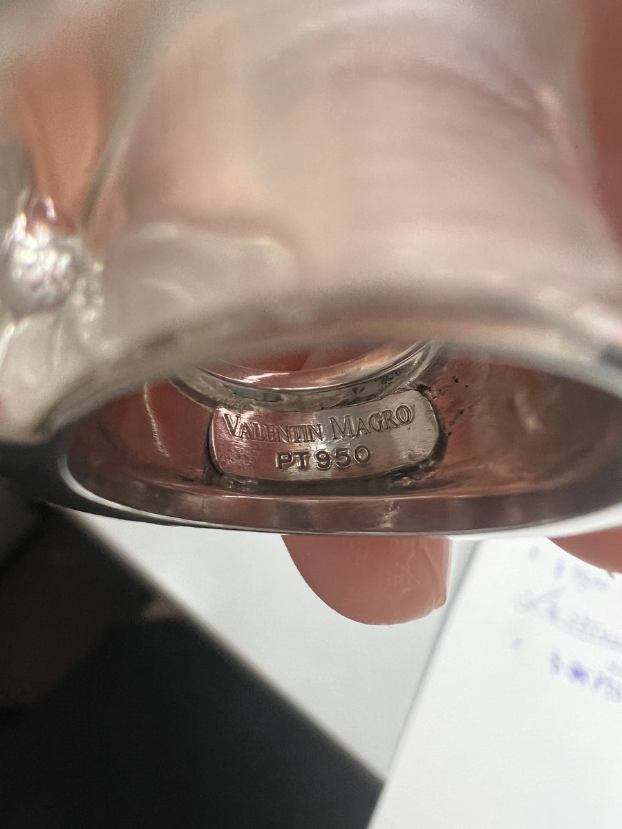 Valentin Magro Platinum, Rock Crystal and Diamond Ring