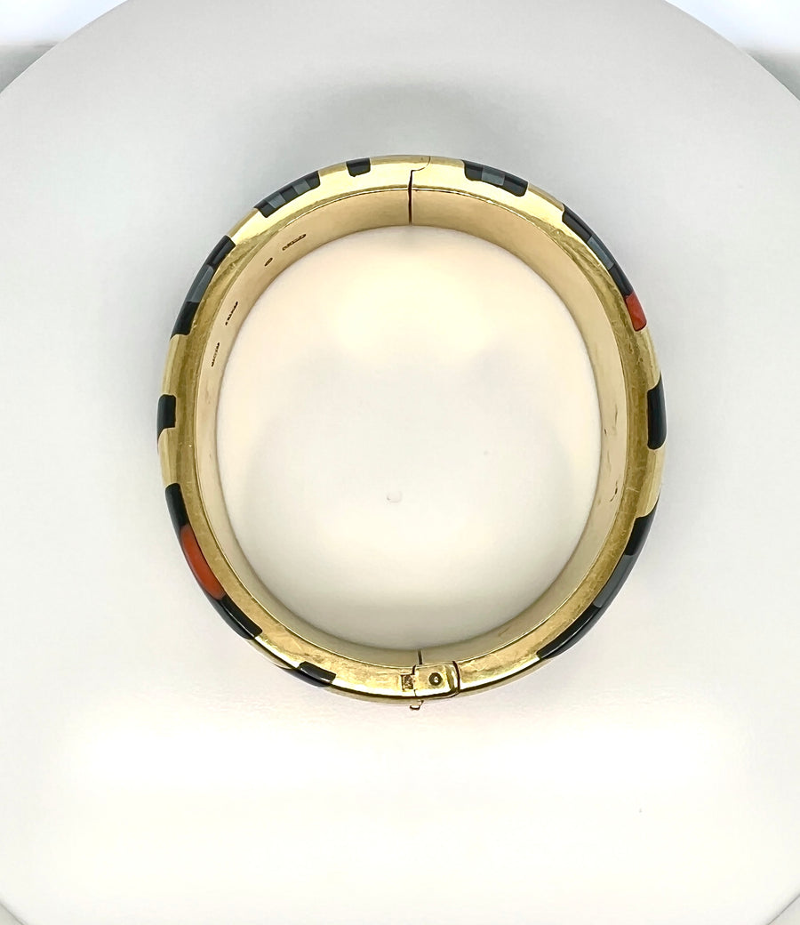 Tiffany & Co. 18k Yellow Gold Inlay Bangle Bracelet