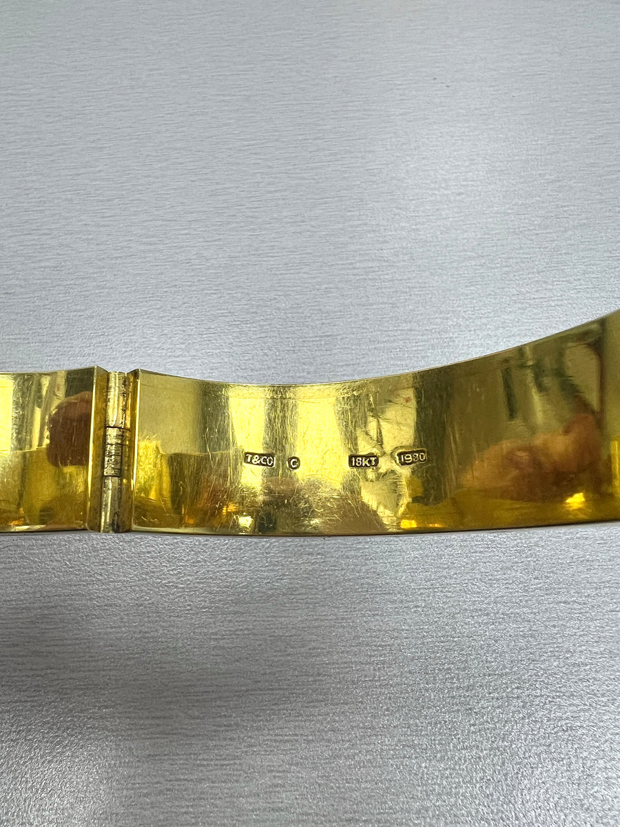 Tiffany & Co. 18k Yellow Gold Inlay Bangle Bracelet