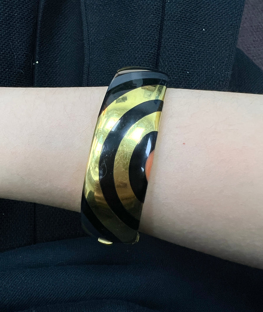 Tiffany & Co. 18k Yellow Gold Inlay Bangle Bracelet