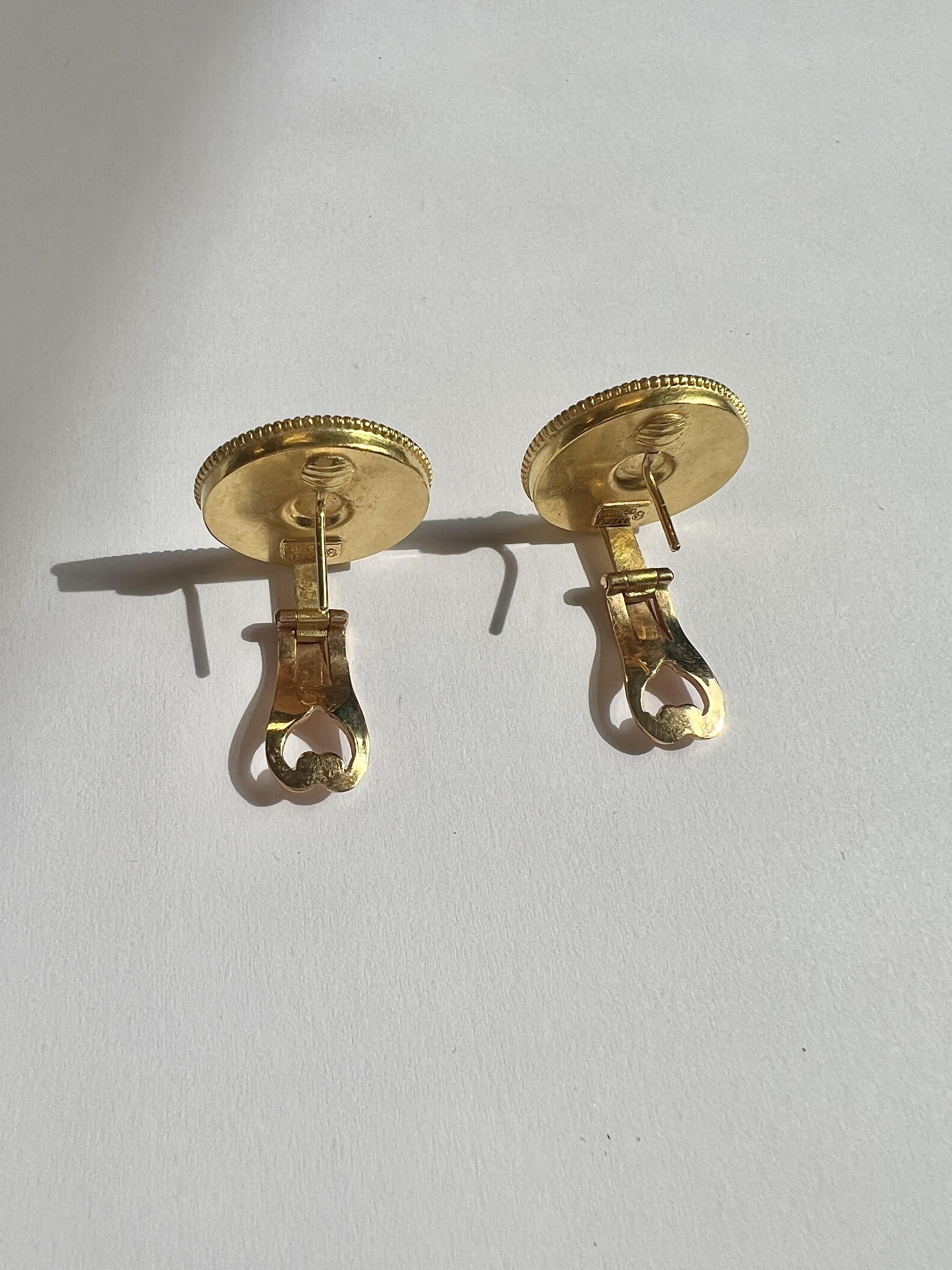Ilias Lalaounis 18K YG Etruscan Revival Clip-on Earrings
