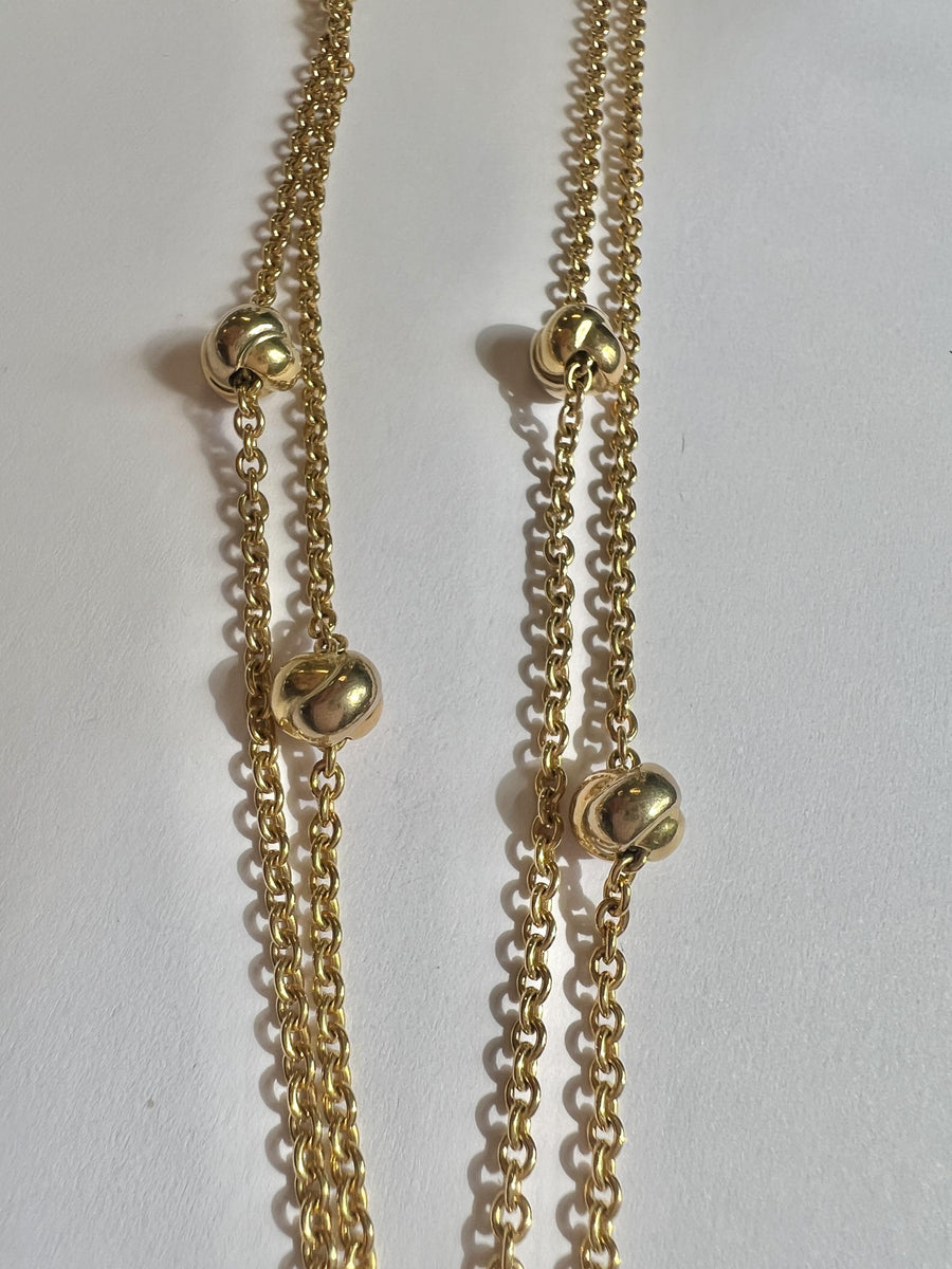 Cartier Trinity 18k Gold Long Station Necklace Chain