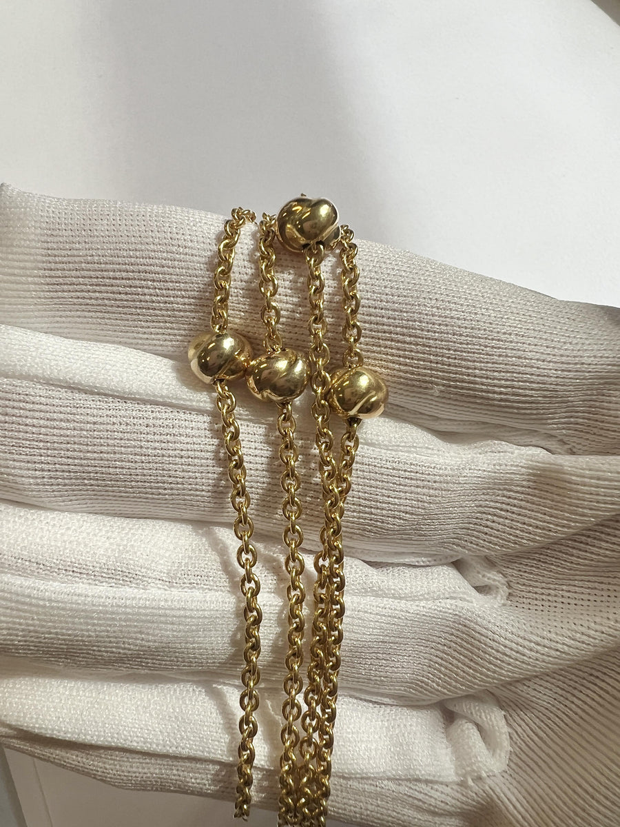 Cartier Trinity 18k Gold Long Station Necklace Chain