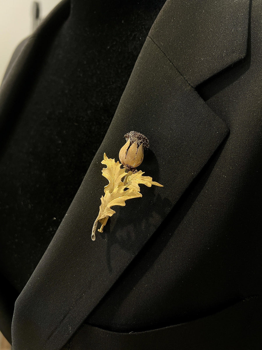Mario Buccellati 18k Gold Thistle Brooch