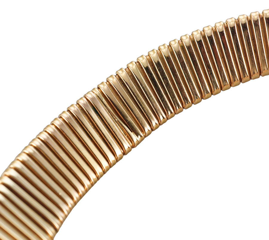 Tiffany & Co Midcentury Gold Tubogas Style Necklace