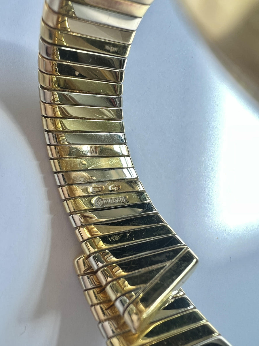 Bvlgari Tubogas Tri-Color Gold Bracelet Watch