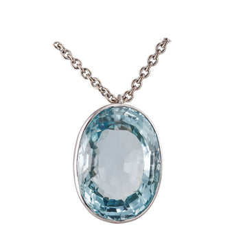 Bulgari 82 Carat Aquamarine Gold Pendant Necklace