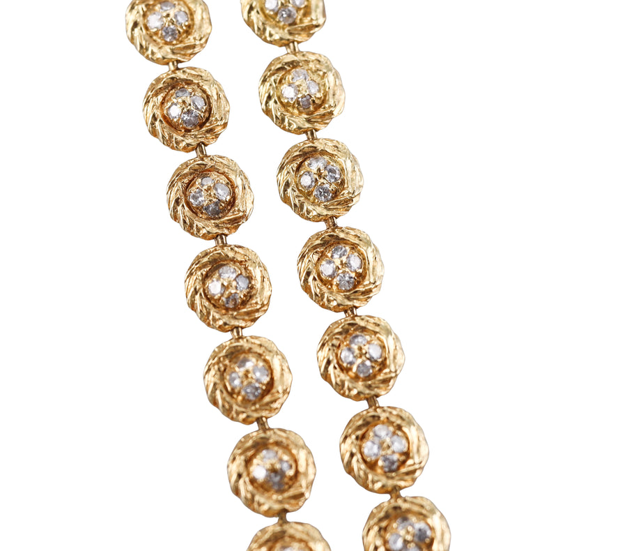 M. Gerard Yellow Gold Diamond Two Strand Necklace