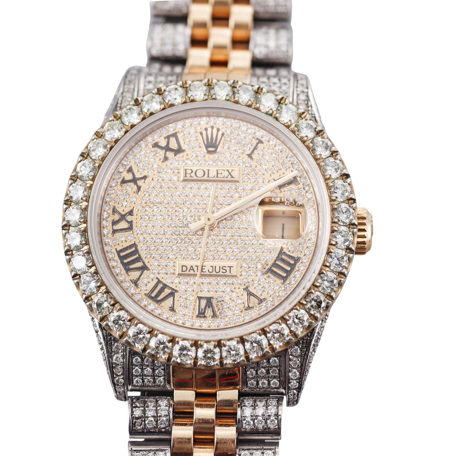 Rolex Datejust All Diamond Two Tone Men's Watch