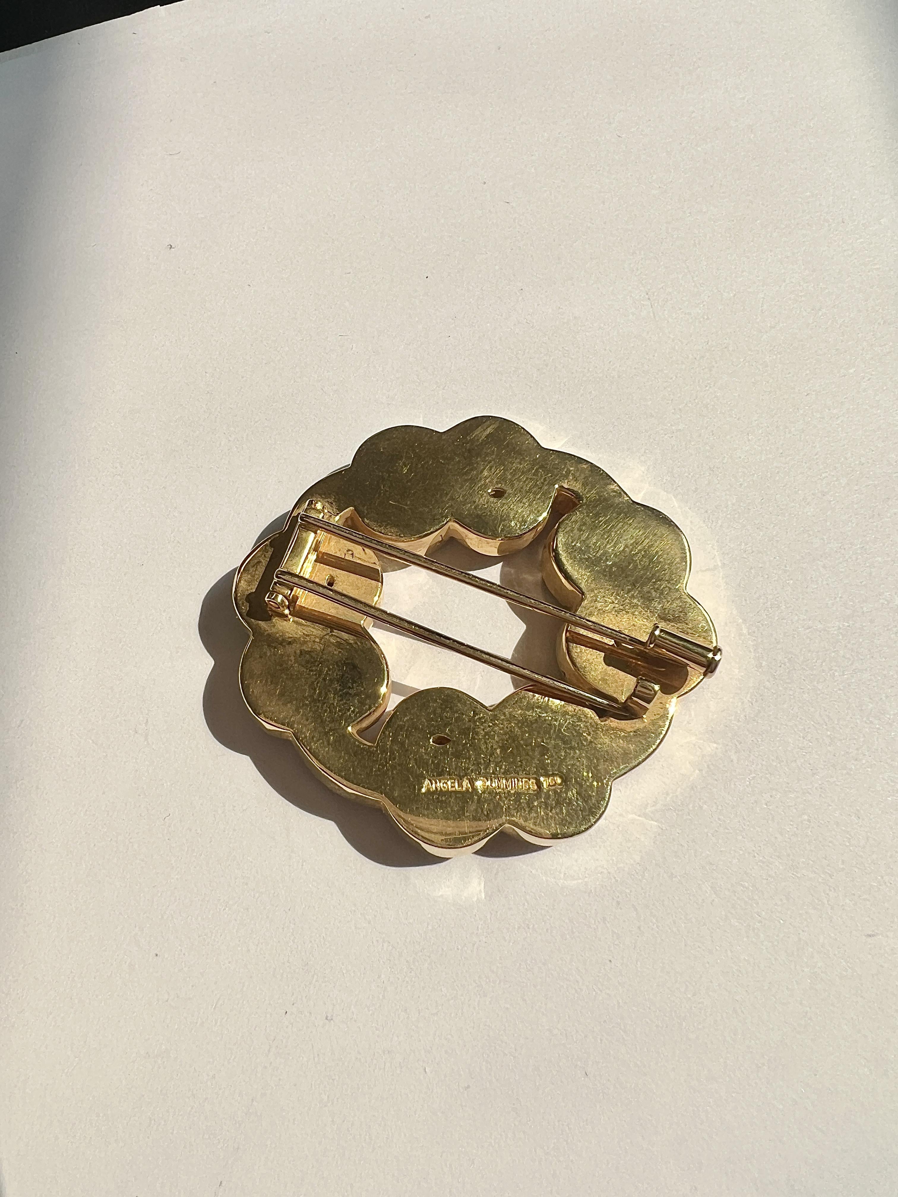 Angela Cummings Sailor's Knot Carnelian Yellow Gold Brooch