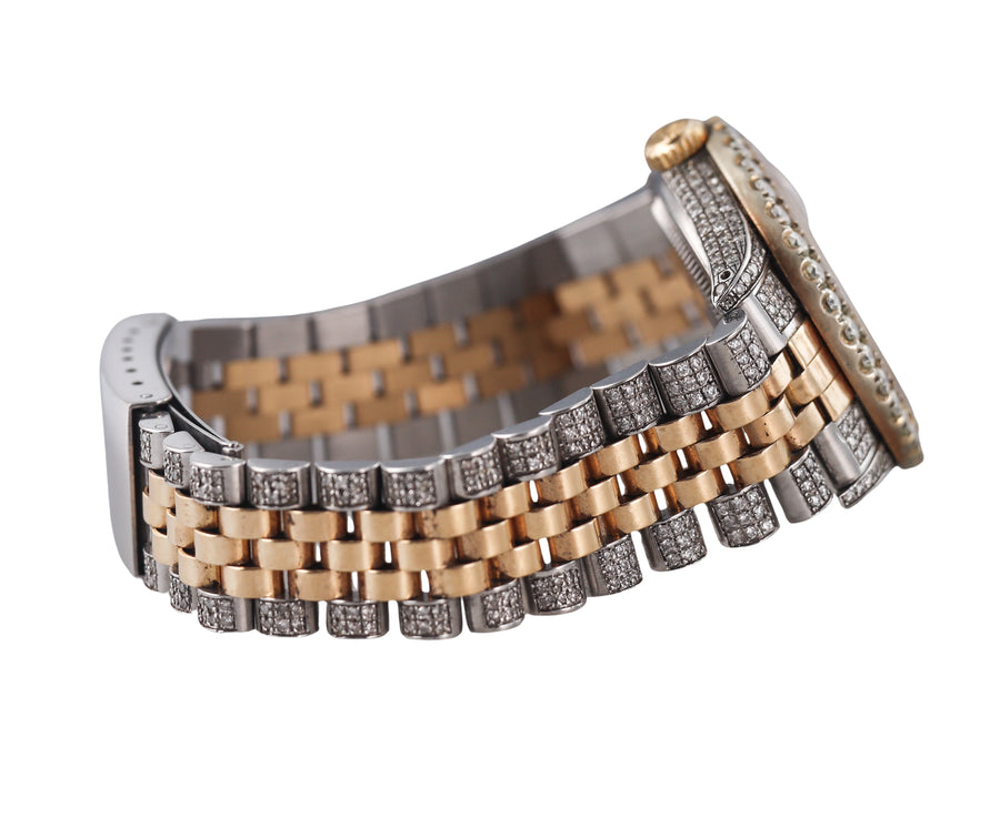 Rolex Datejust All Diamond Two Tone Men's Watch