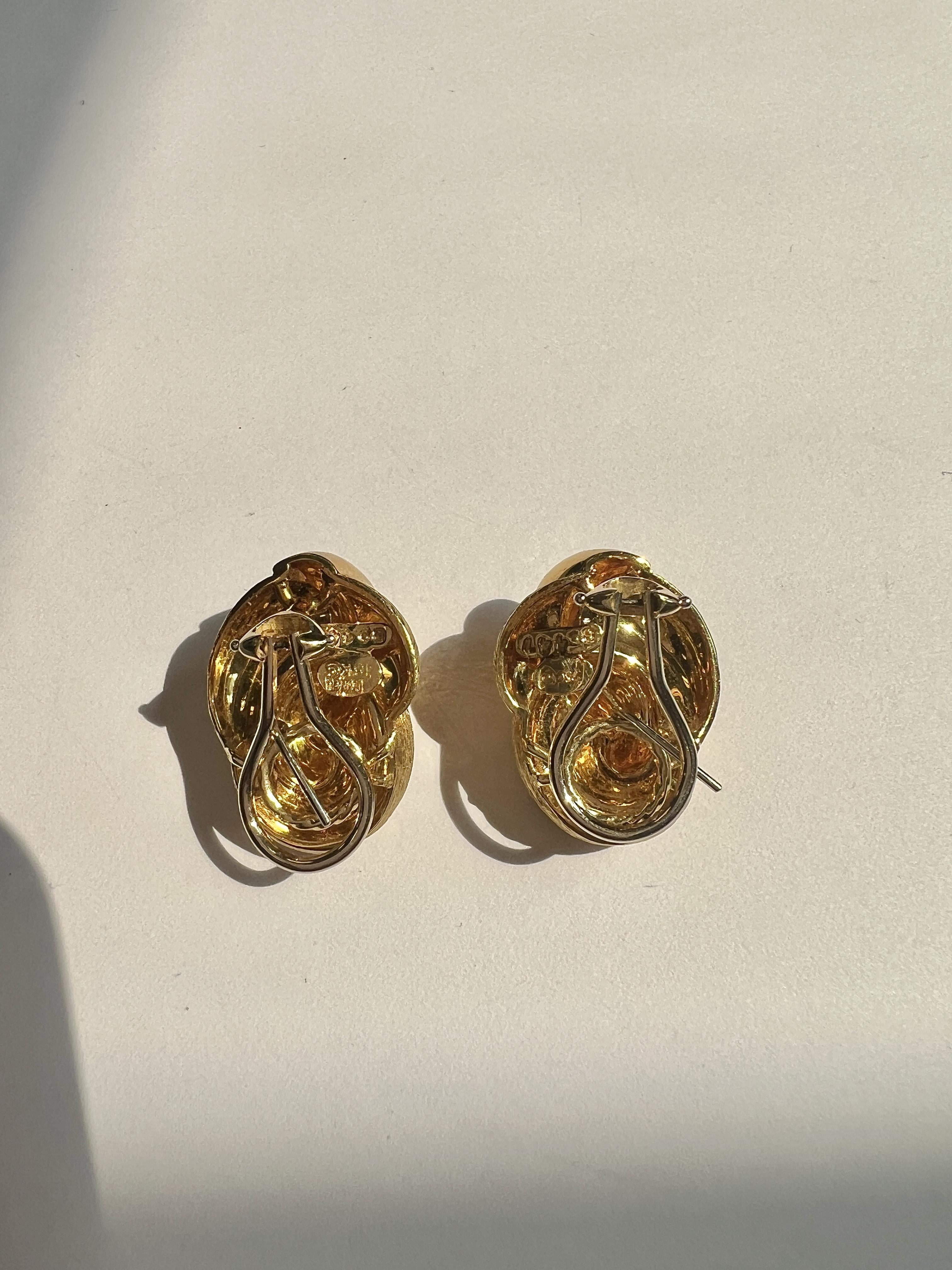 Henry Dunay 'sabi' Finish 18k Yellow Gold Knot Earrings