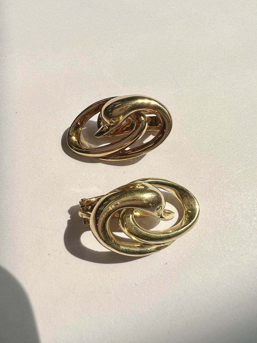 Lalaounis 18k Gold Goose Clip-on Earrings