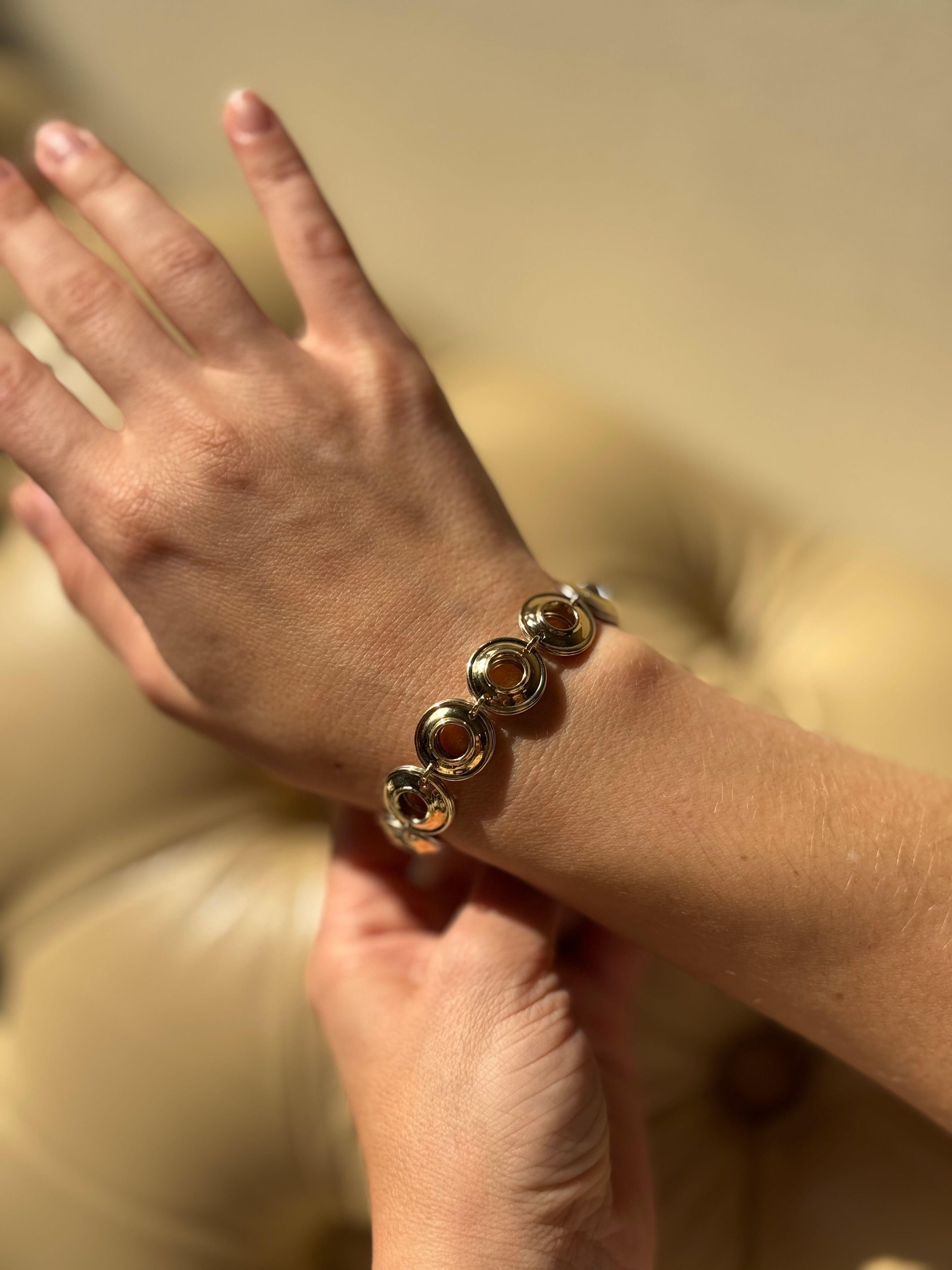 Tiffany & Co Paloma Picasso Vintage Reversible Gold Silver Link Bracelet