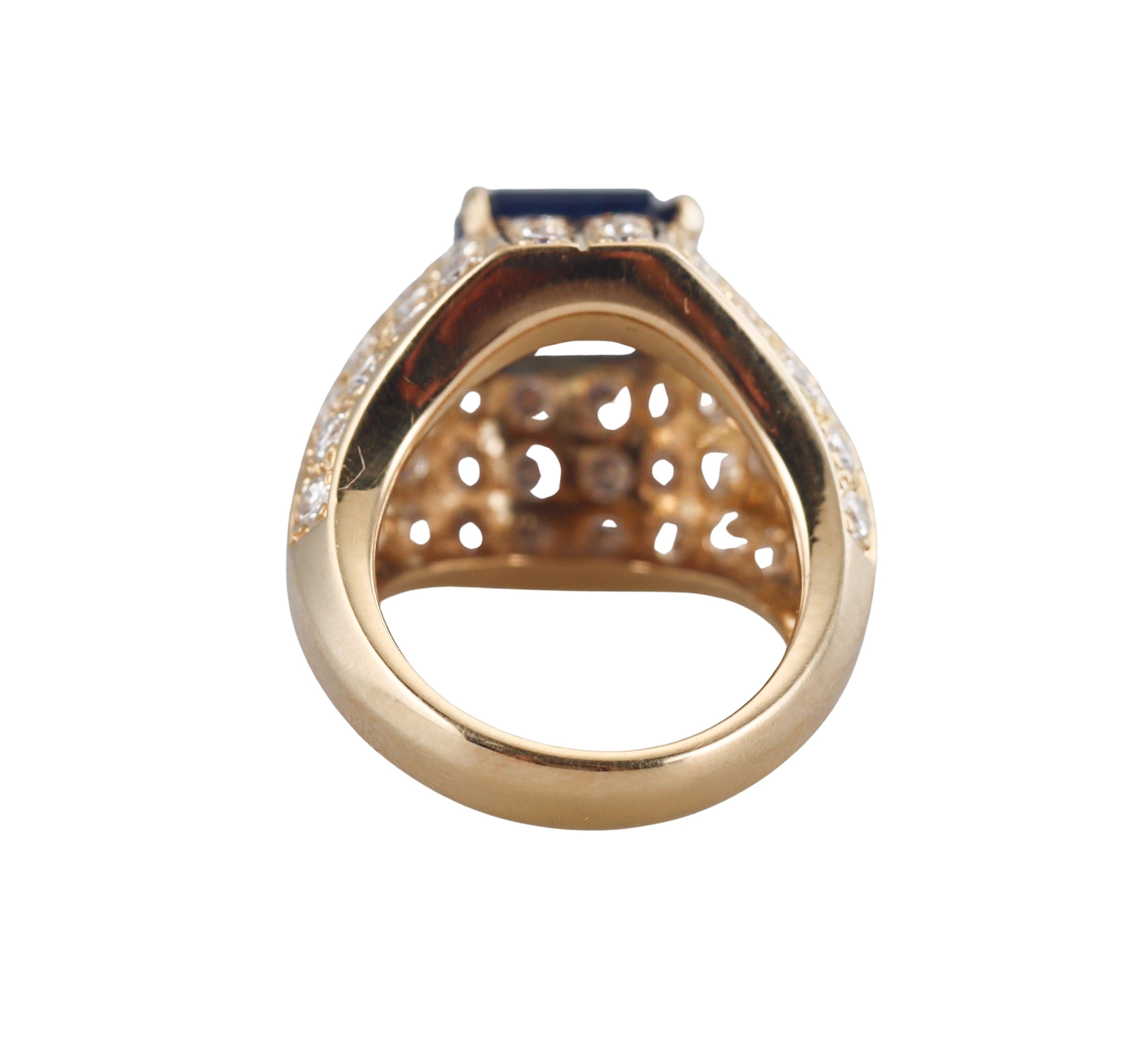 5.72 carat Sapphire Diamond Gold Cocktail Ring