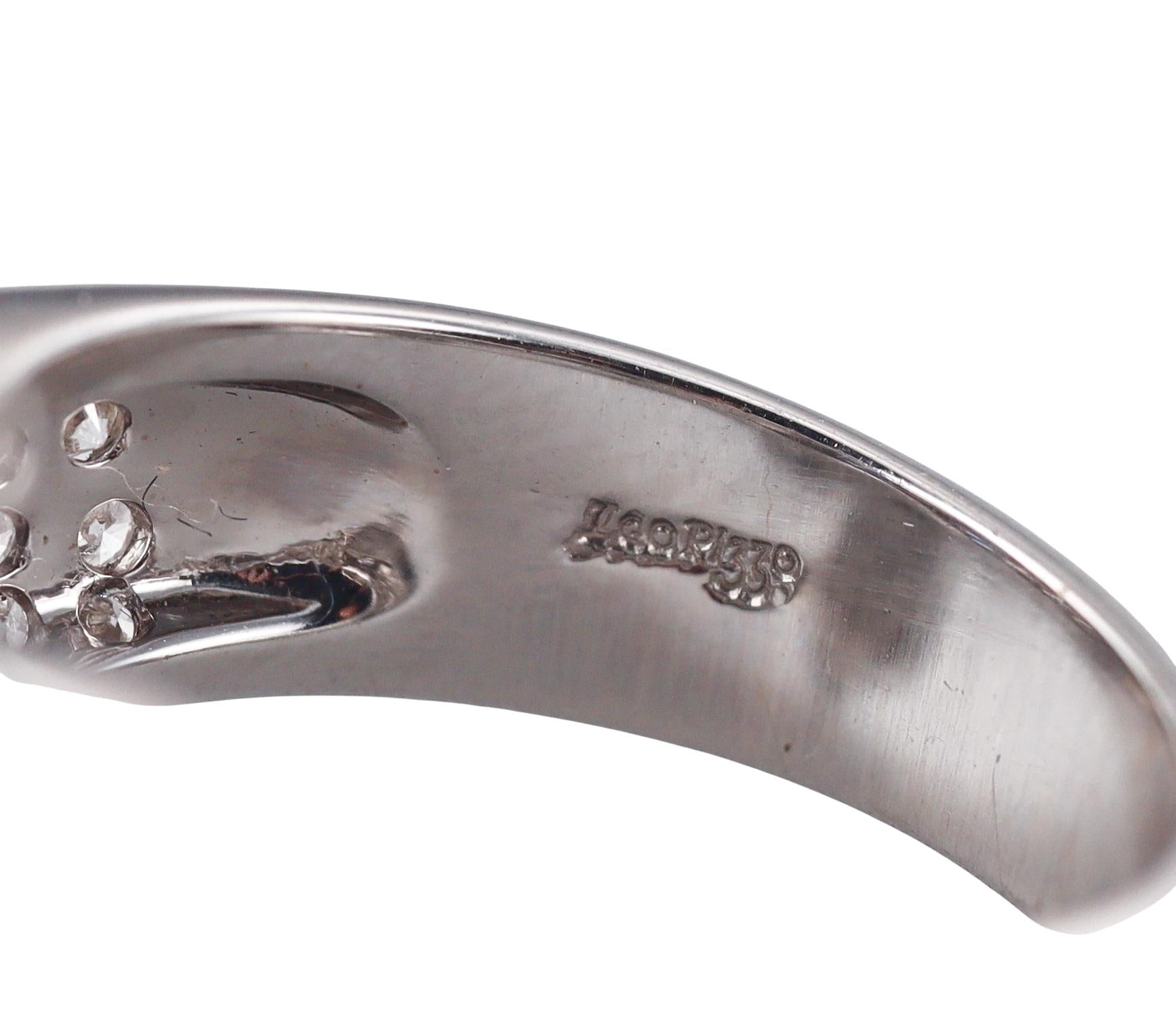 Leo Pizzo Diamond Sapphire Gold Flower Ring