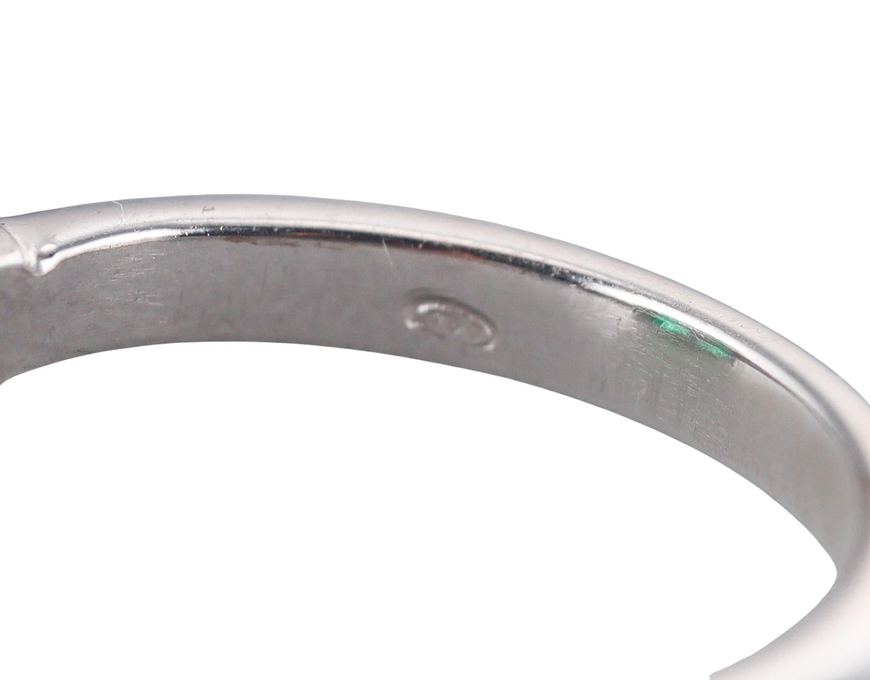 3.17 Carat Emerald Diamond Platinum Ring