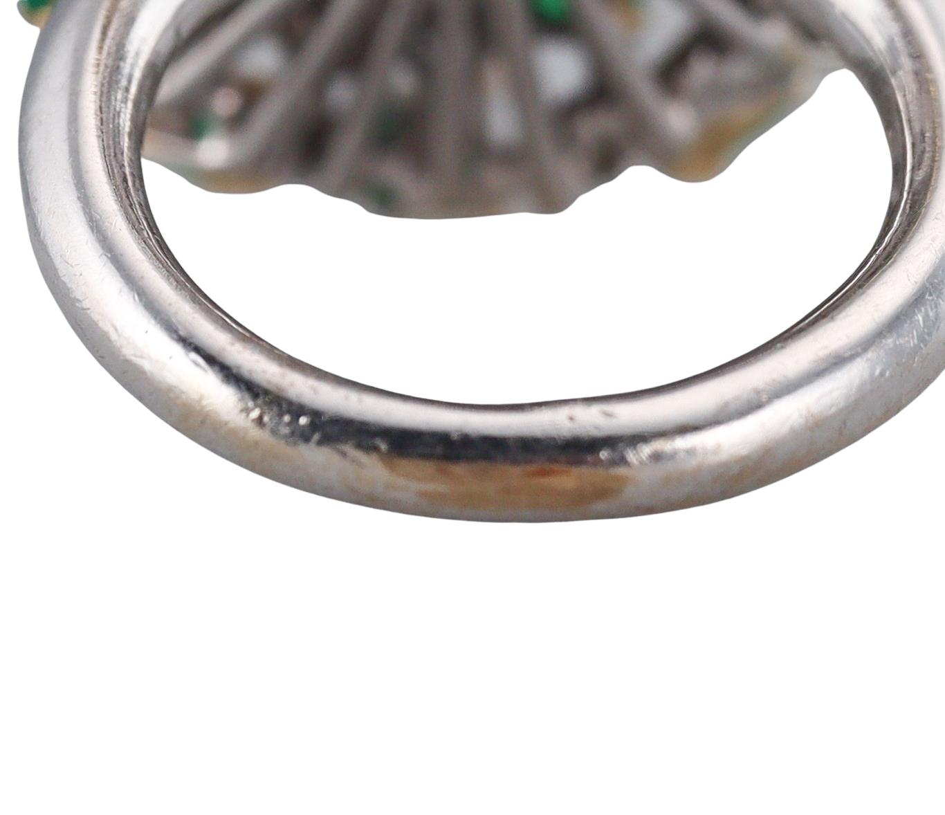 Diamond Emerald Gold Cocktail Ring