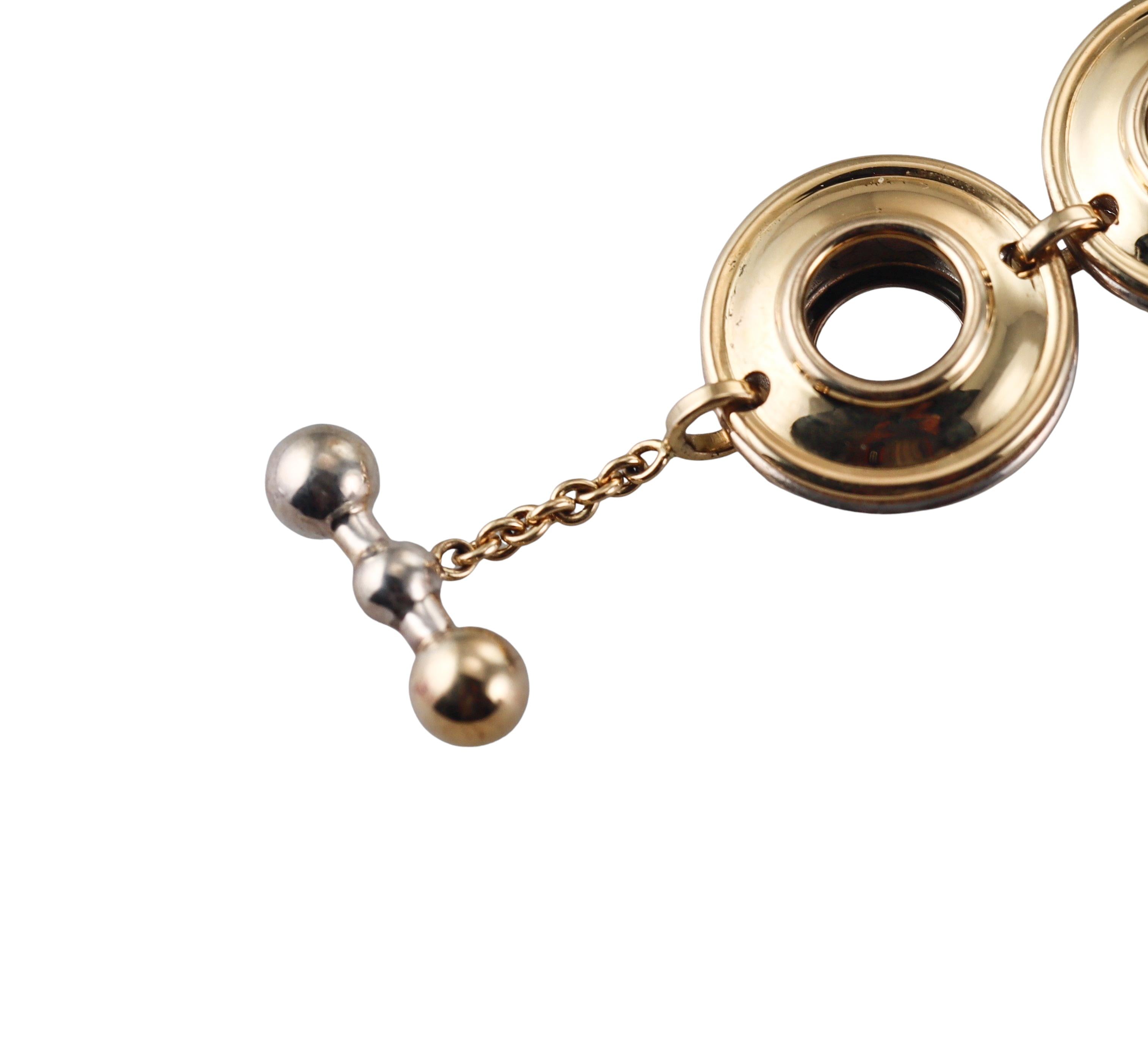 Tiffany & Co Paloma Picasso Vintage Reversible Gold Silver Link Bracelet