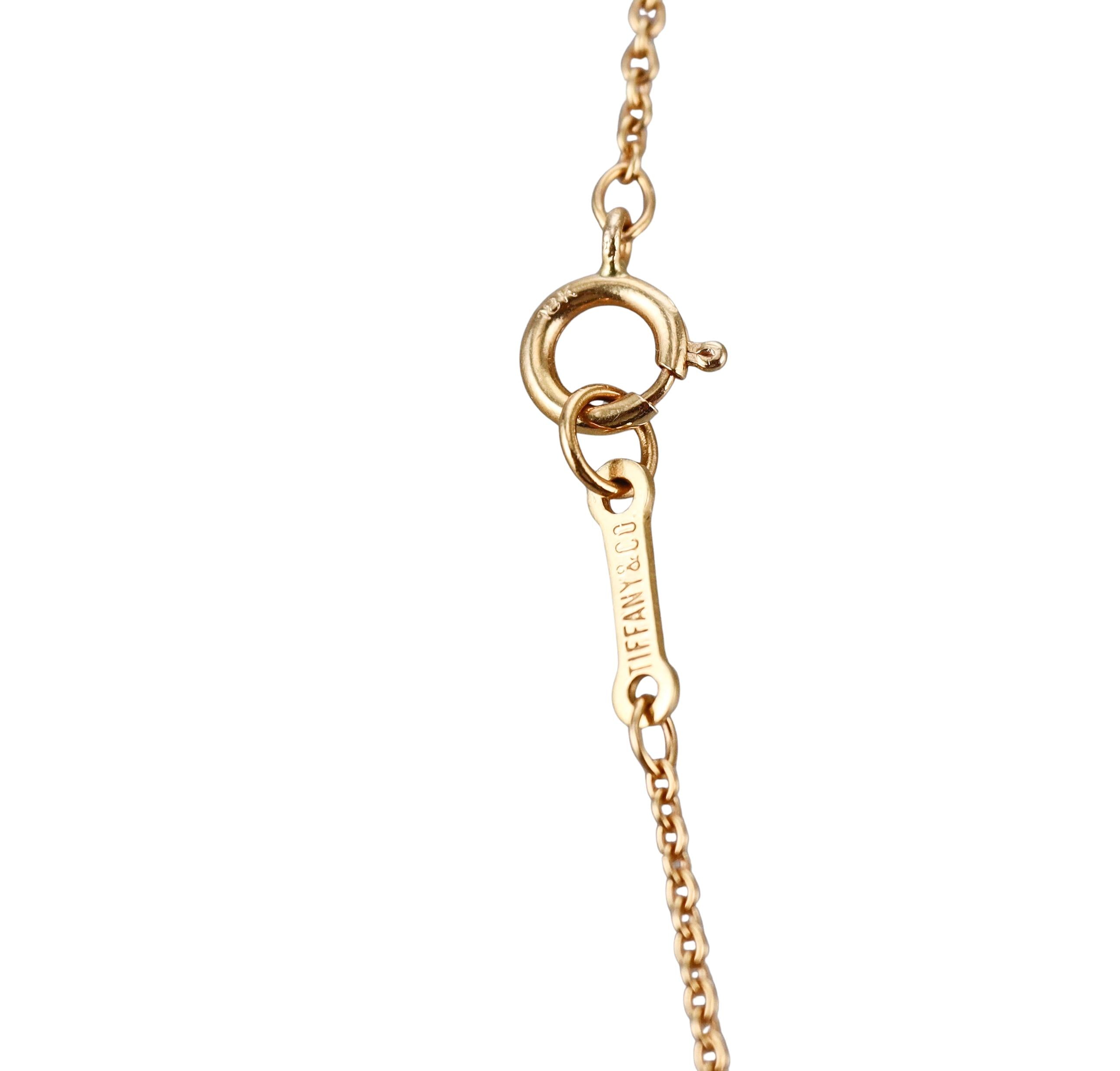 Tiffany & Co Elsa Peretti Open Heart 18k Gold Diamond Pendant Necklace