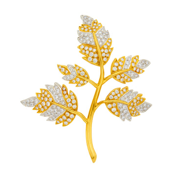 Tiffany & Co., Schlumberger Two-Color Gold and Diamond 'Five Leaves' Brooch