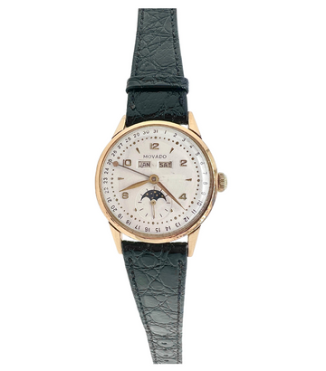 Vintage Movado Triple Date Moonphase 14K gold Watch