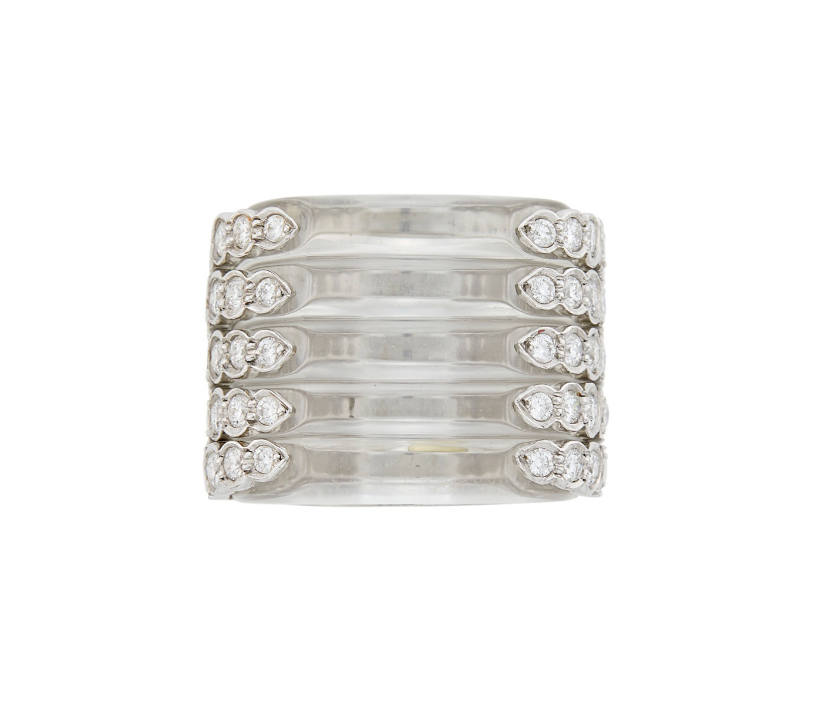 Valentin Magro Platinum, Rock Crystal and Diamond Ring
