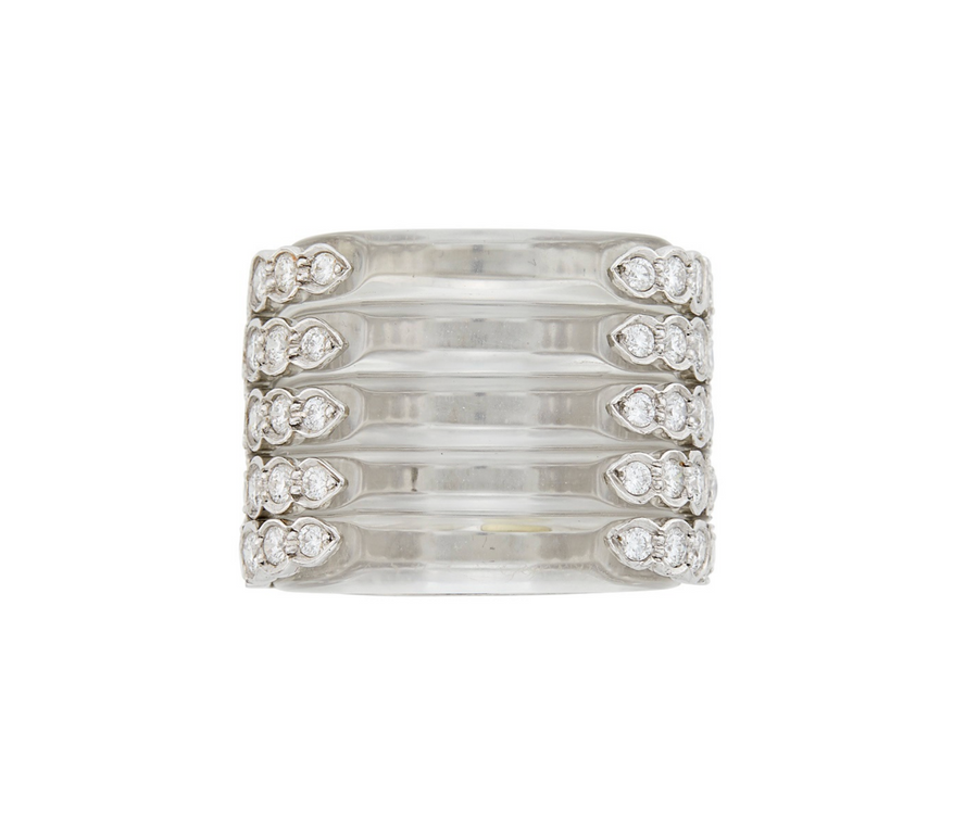 Valentin Magro Platinum, Rock Crystal and Diamond Ring
