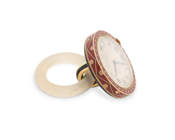 Cartier 18k Gold, Enamel, and Chalcedony Pendant Watch