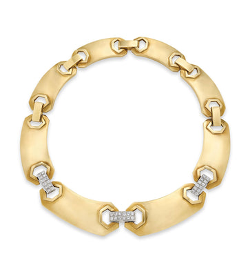 David Webb 18k Yellow Gold Diamond Necklace